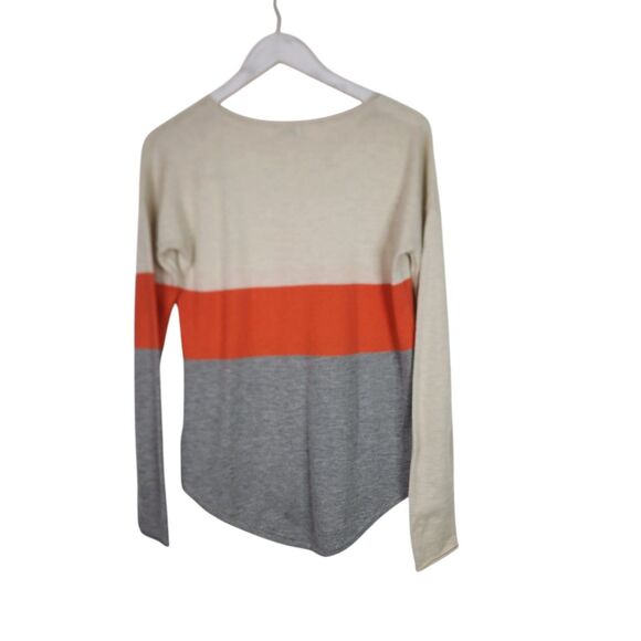 SMARTWOOL Sweater Womens Small Gray Orange Cream Shadow Pine Crew Sweater‎ Cabin - Picture 2 of 9